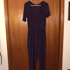 Purple jumpsuit with pockets